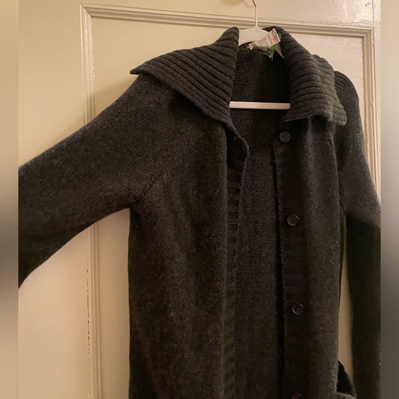 Celine Dark Gray Cashmere Sweater with Tie - size small - Picture 1 of 10